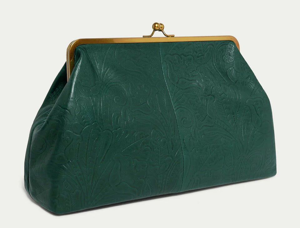 The Khloe Emerald Oversized Floral Tool Clutch