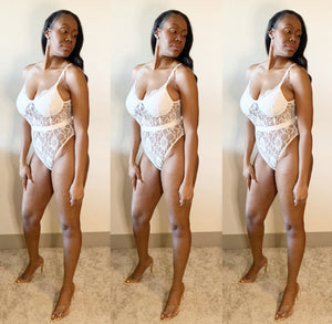 The Ari Lace White Bodysuit