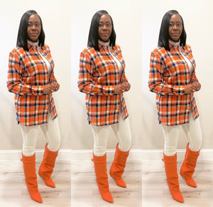The Boss Girl Orange Multi Flannel