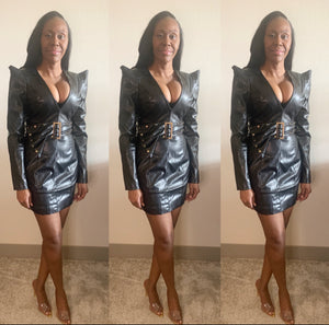 The Shanel Milli Black Faux Leather Dress