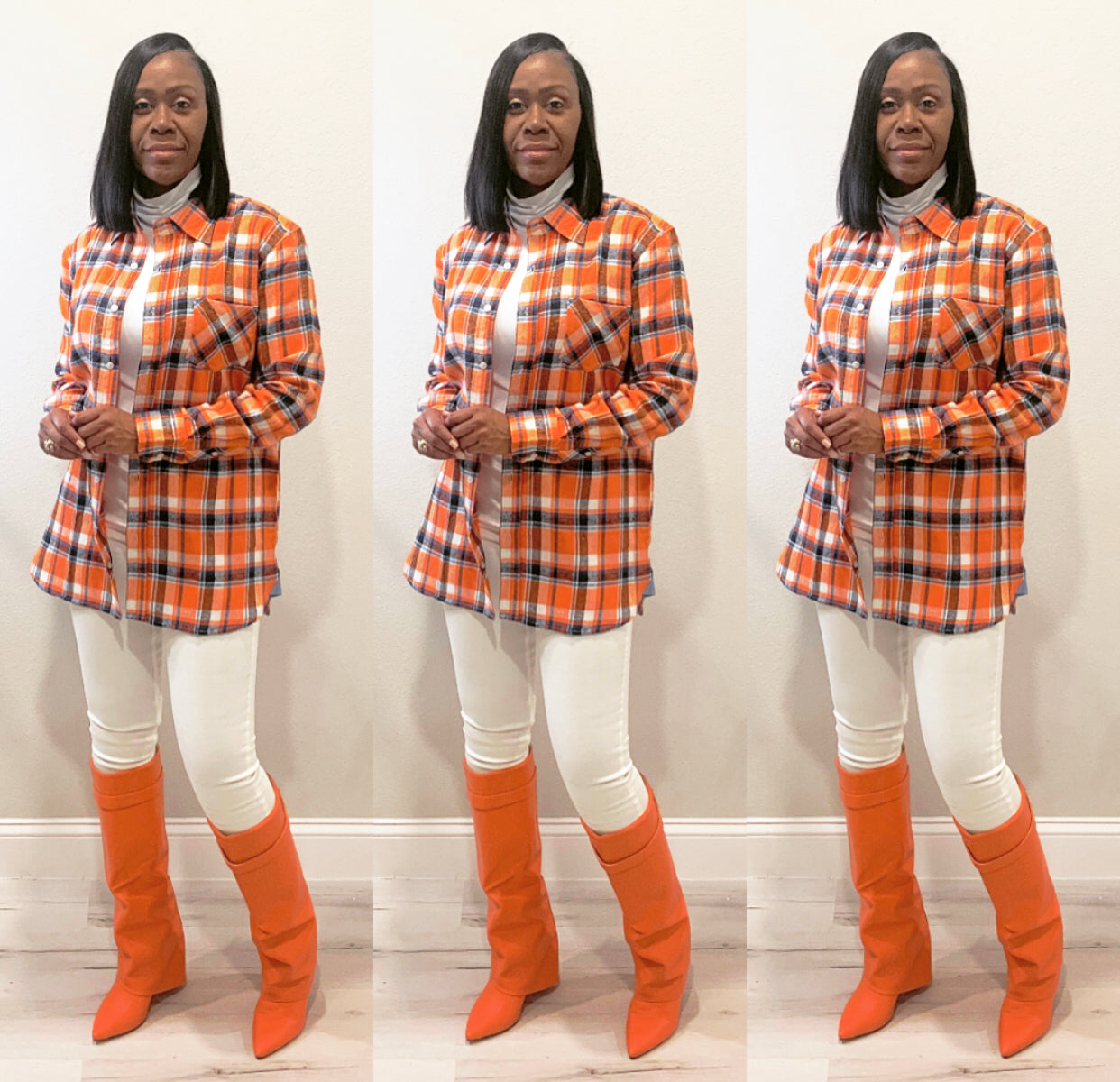 The Boss Girl Orange Multi Flannel