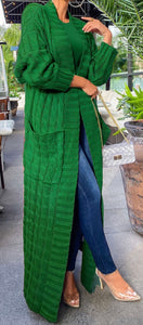 The Mayara Kelly Green Long Knit Cardigan