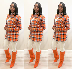 The Boss Girl Orange Multi Flannel