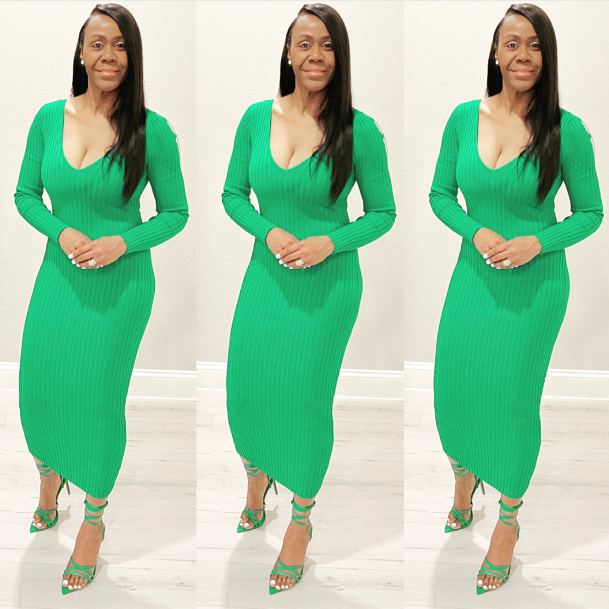 The Kallan Kelly Green Knit Dress