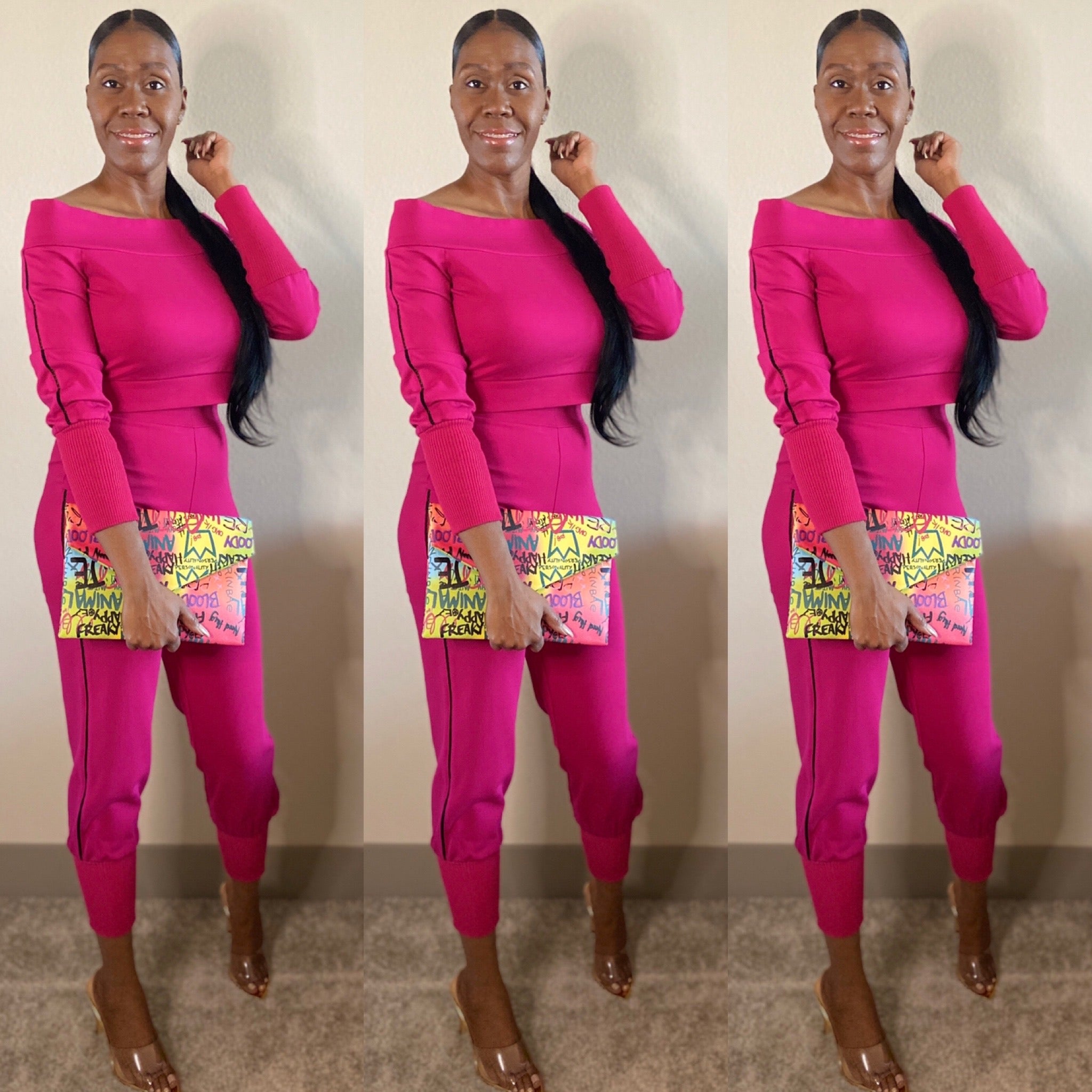 The Cold Shoulder Fuchsia Set