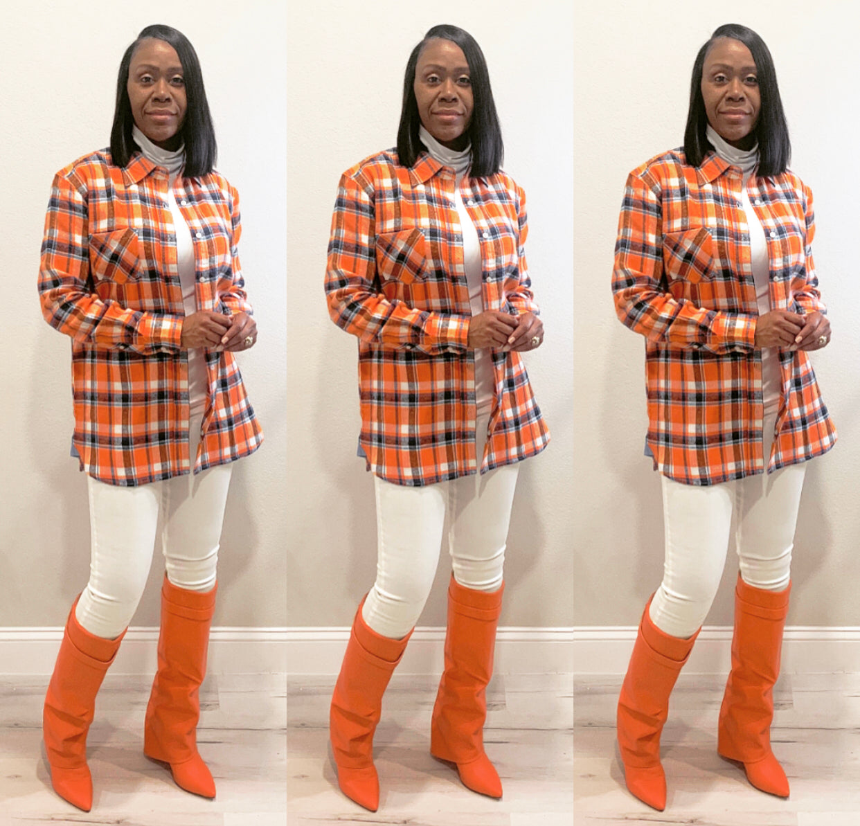 The Boss Girl Orange Multi Flannel