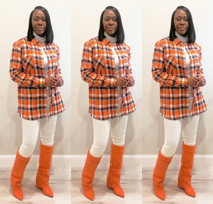 The Boss Girl Orange Multi Flannel