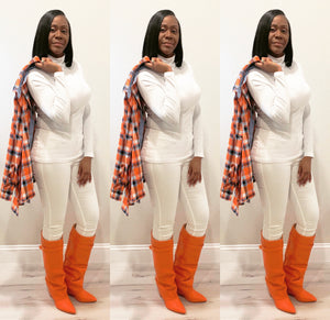 The Boss Girl Orange Multi Flannel