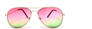 The Pretty Girl Pink And Green Gold Trim Aviators