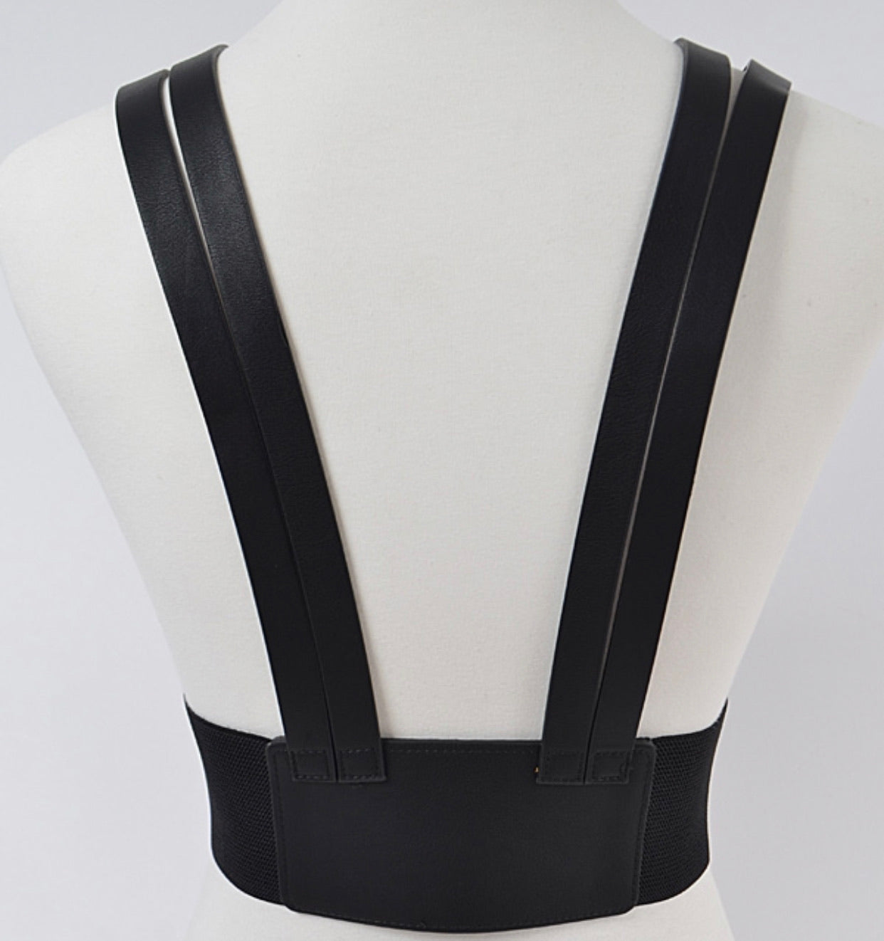Black Faux Leather Body Harness