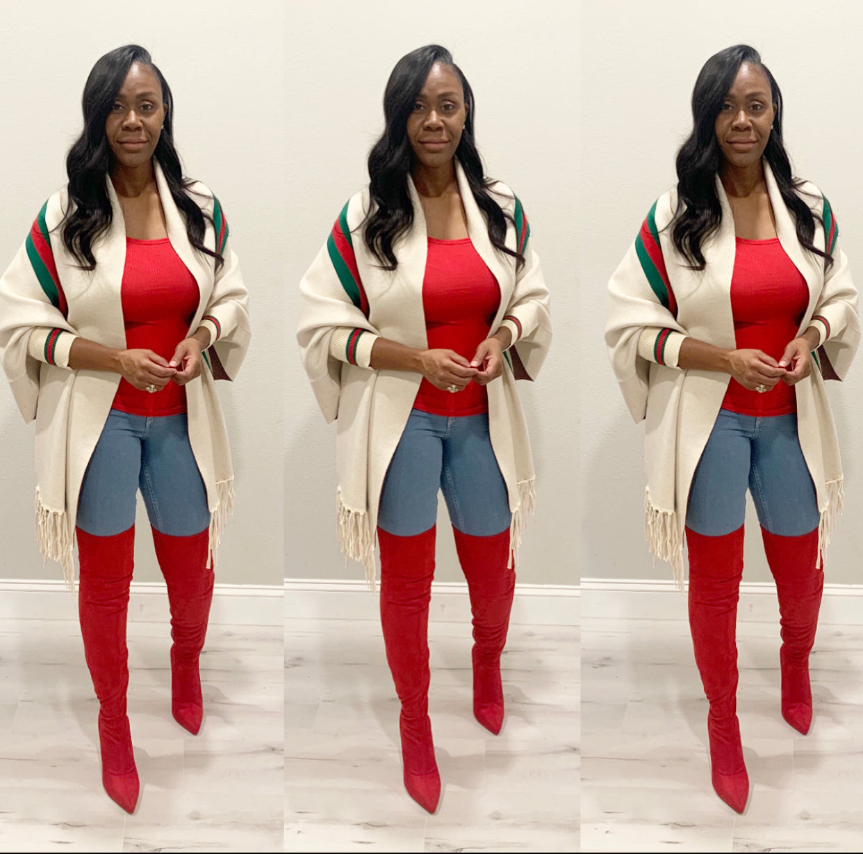 Red Suede Thigh High Boot